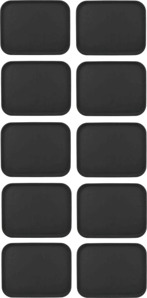 Omcan - 18" x 14" Black Rectangular Non-Slip Service Tray (457 mm x 356 mm), Pack of 7 - 80115