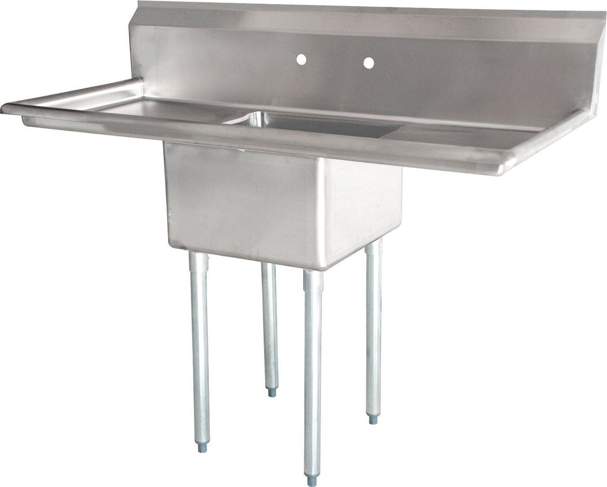 Omcan - Two Drain Boards 24” x 24” x 14” Pot Sink with Corner Drain - 25255
