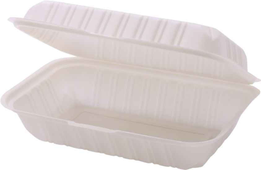 RitePak - 9" X 6" MFPP White Hinged Microwavable Container, 200/Cs - PH188 - DISCONTINUED
