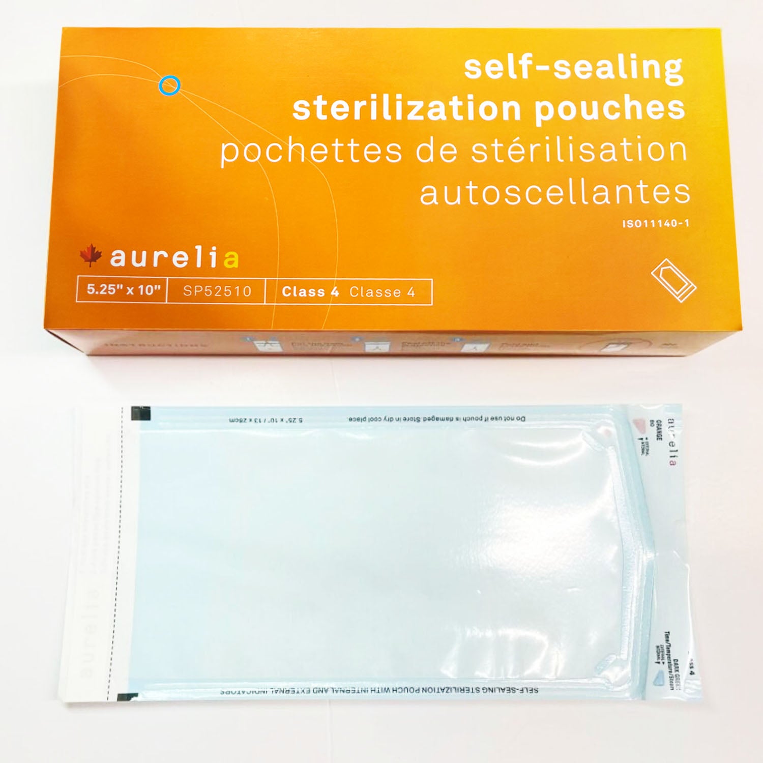 Aurelia - 5.25" x 10" Self-Sealing Sterilization Pouches, 200/Box - SP52510