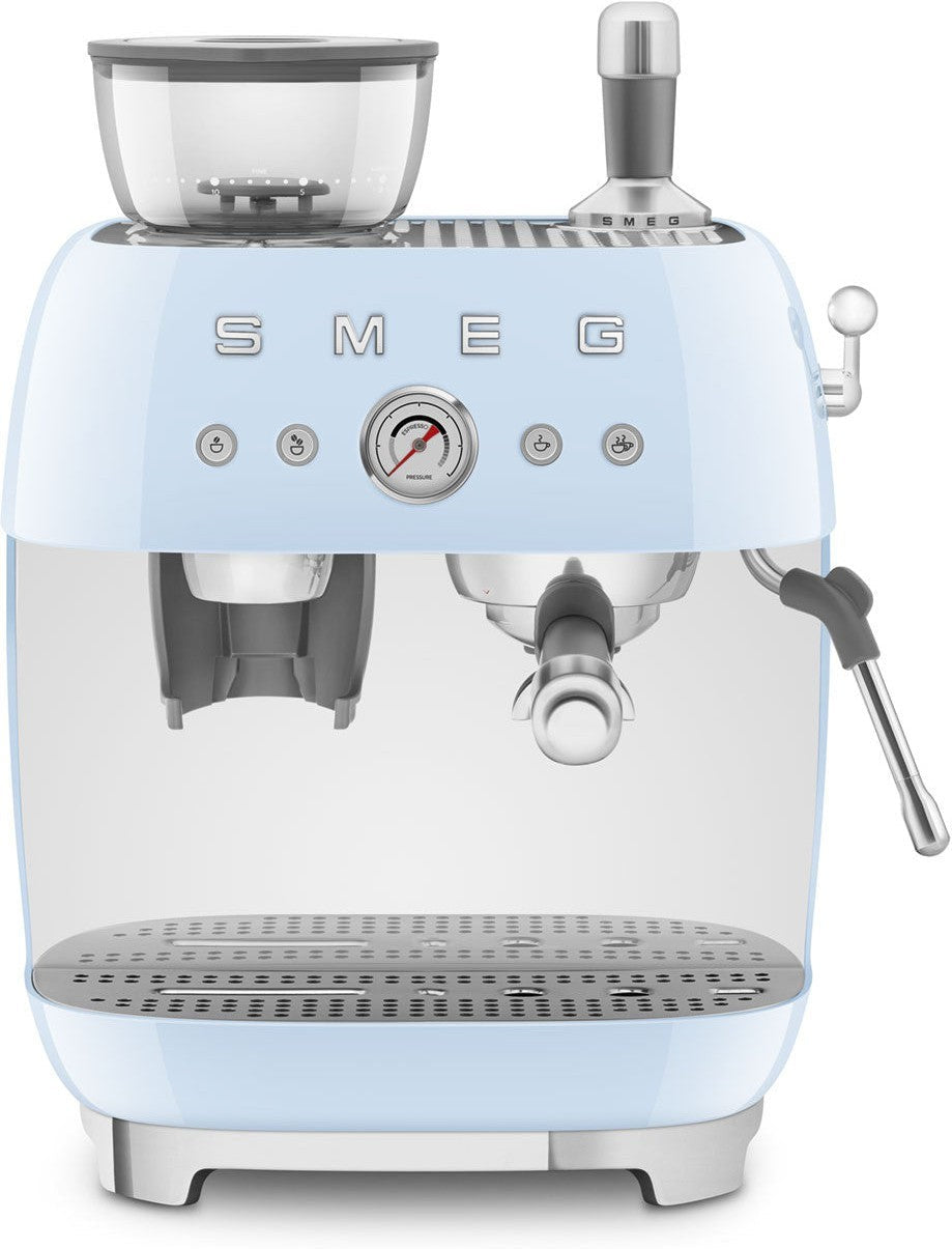 Smeg - 50's Retro Style  Double Thermoblock Pastel Blue Espresso Machine - EGF03PBUS