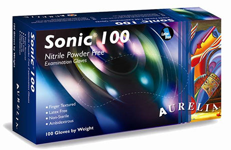 Aurelia - Sonic 100 Nitrile Powder-Free Small Examination Gloves, 100/Box