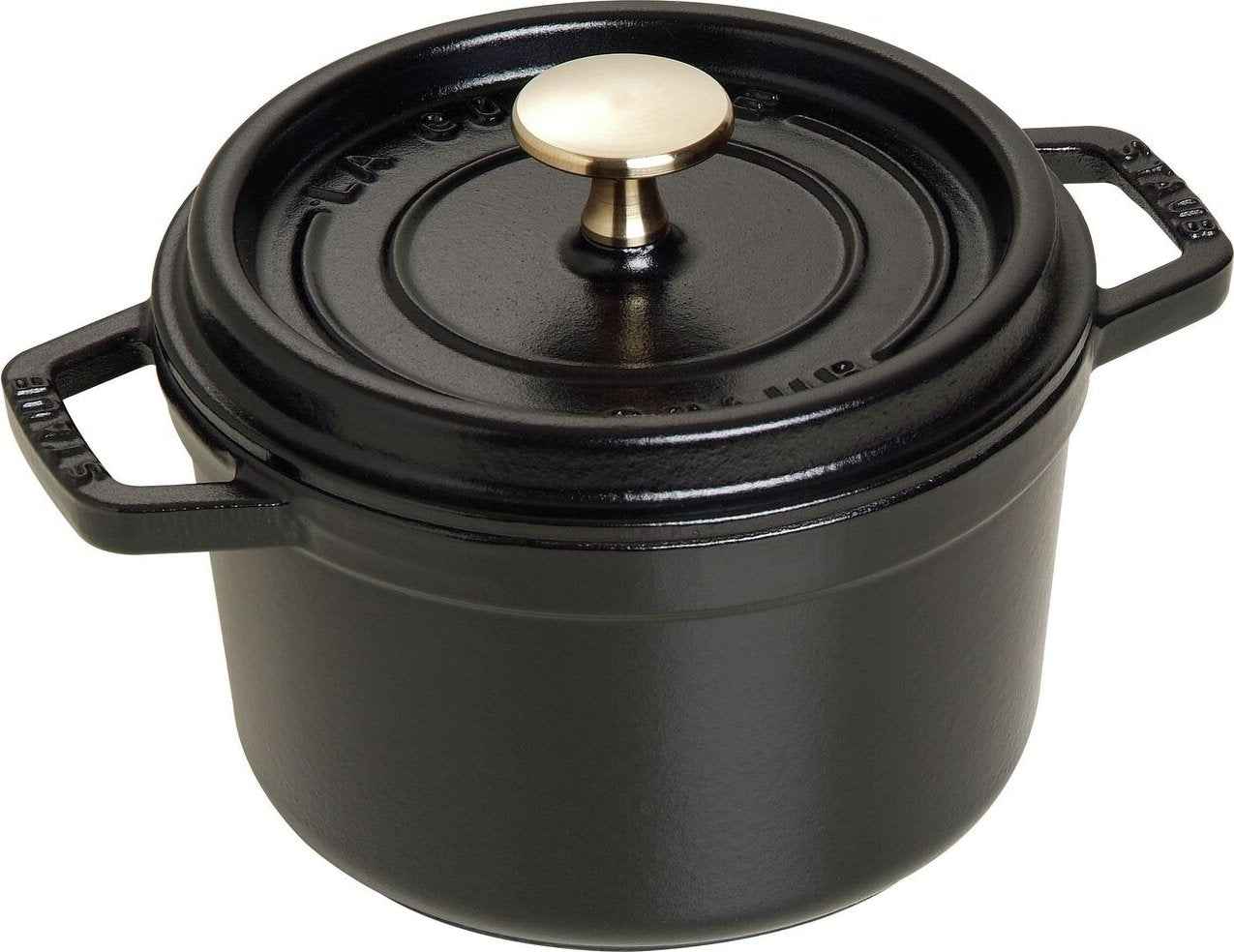 Staub - Cast Iron 1.25 Qt Round Cocotte Black 1.2-Litre - 40509-480
