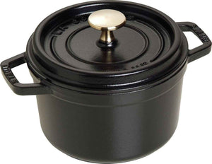 Staub - Cast Iron 1.25 Qt Round Cocotte Black 1.2-Litre - 40509-480