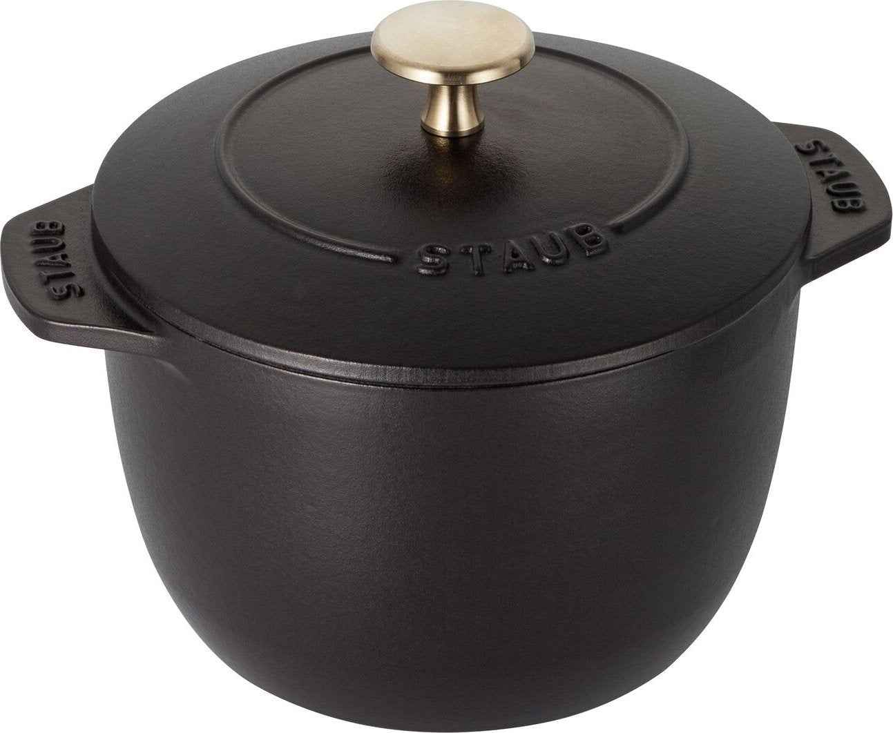 Staub - 1.5 Qt Round Cast Iron Cocotte Black 1.8-Litre- 40509-655 - 40509-655