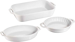 Staub - Ceramics 3-Piece Ceramic Bakeware Set White - 40508-688