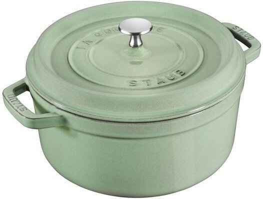 Staub - Cast Iron 4 Qt Round Cocotte Sage 3.8-Litre - 40505-364