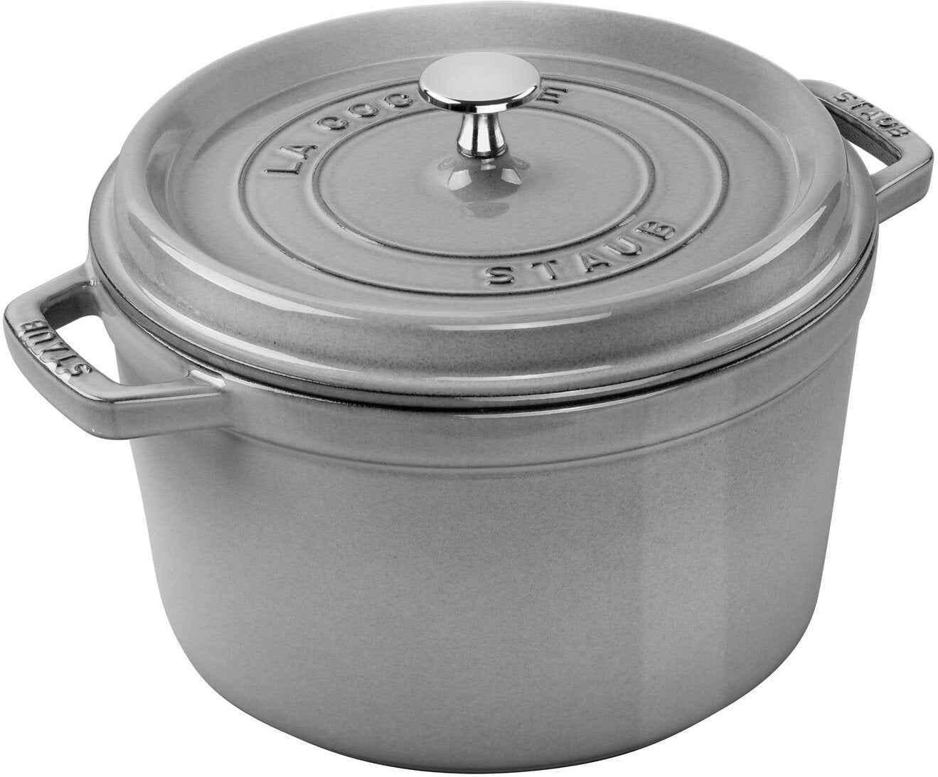 Staub - Cast Iron 5 Qt Round High Cocotte Graphite Grey 4.8-Litre - 40502-291