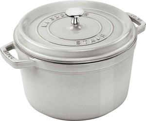 Staub - Cast Iron 5 Qt Round High Cocotte White Truffle 4.8-Litre - 40508-223