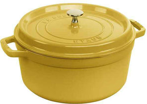 Staub - Cast Iron 5.5 Qt Round Cocotte Citron 5.2-Litre - 1029024