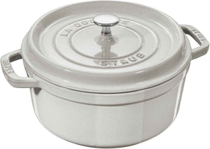 Staub - Cast Iron 5.5 Qt Round Cocotte White Truffle 5.2-Litre - 40501-413