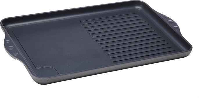 Swiss Diamond - 17" x 11" HD Classic Double Burner Grill/Griddle Combo (43 cm x 28 cm) - 64328-2