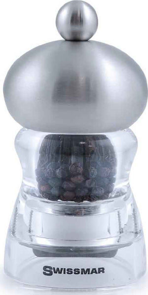 Swissmar - Classic Andrea 4" Acrylic Salt Mill with Stainless Steel Top - SMS1002ST - DISCONTINUED