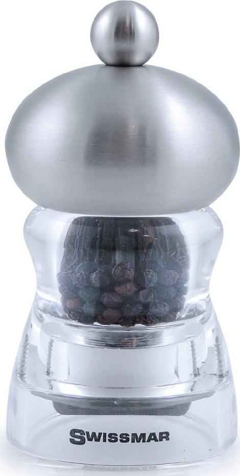 Swissmar - Classic Andrea 4" Acrylic Salt Mill with Stainless Steel Top - SMS1002ST - DISCONTINUED