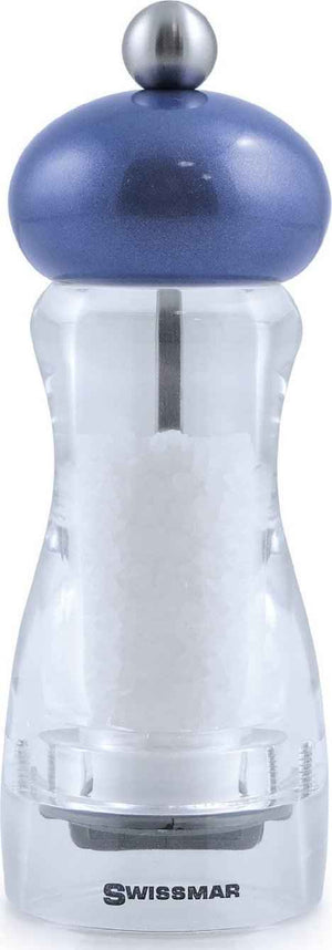 Swissmar - Classic Andrea 6" Acrylic Salt Mill with Metallic Blue Top - SMS1502BL - DISCONTINUED