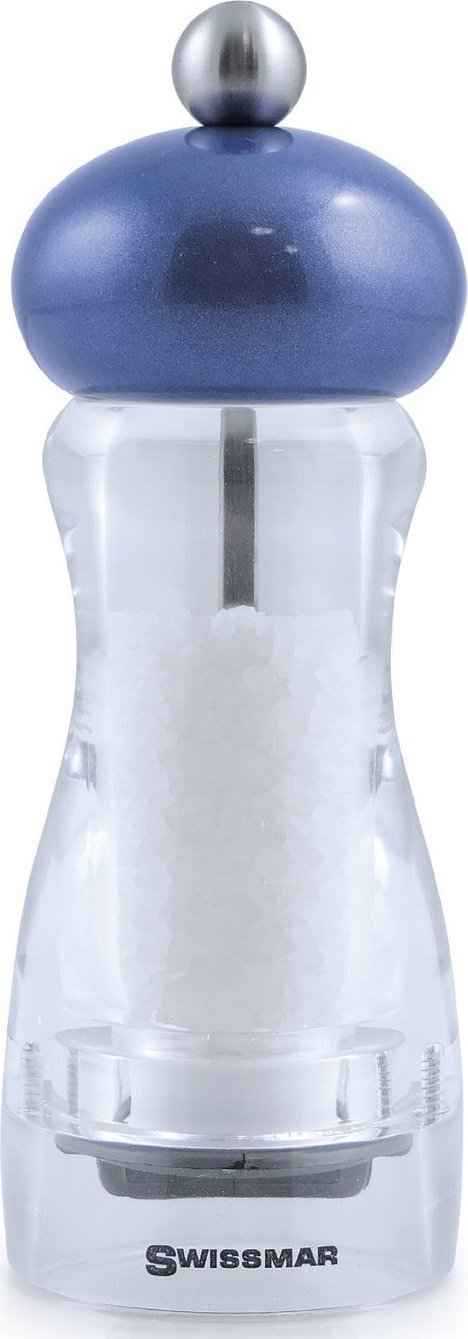 Swissmar - Classic Andrea 6" Acrylic Salt Mill with Metallic Blue Top - SMS1502BL - DISCONTINUED