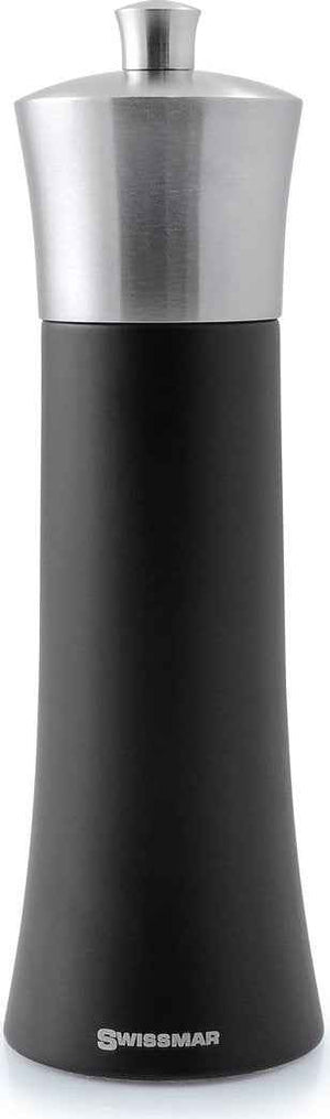Swissmar - Classic Torre 8" Black Matte Salt Mill with Stainless Steel Top - SMS2001SS - DISCONTINUED