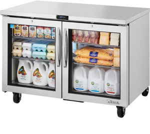 True - Silver 48-Inch Two Glass Doors Refrigerator with Hydrocarbon Refrigerant~Spec Package 3 - TUC-48G-HC~SPEC3
