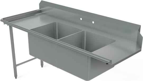 Tarrison - 60" x 30" Left-to-Right Operation Soiled Dish Table With Two Compartment - TA-SPDT260L-Kit