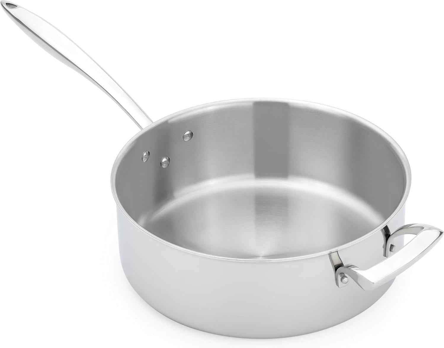 Thermalloy - 6 Quarts 11-Inch Tri-Ply Stainless Steel Sauce Pot with Handle - 5724206