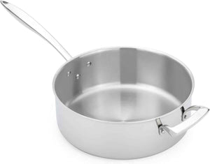 Thermalloy - 6 Quarts 11-Inch Tri-Ply Stainless Steel Sauce Pot with Handle - 5724206