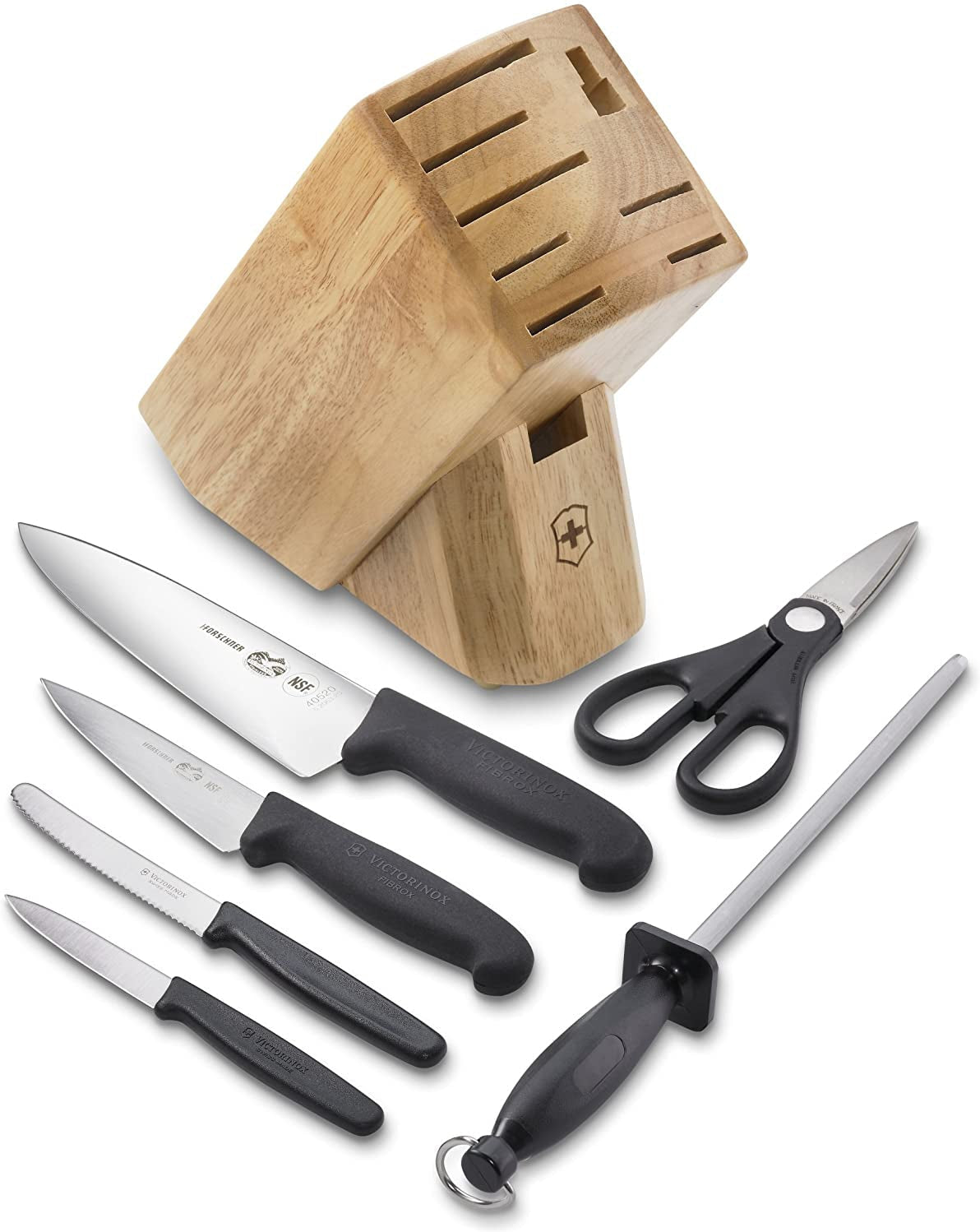 Victorinox - 8 Piece Fibrox Pro Hardwood Block Set - 5.1193.8-X2