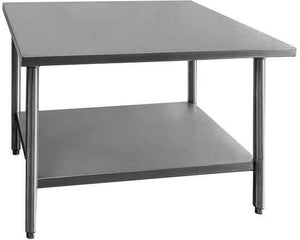 Winholt - 30" x 60" All Welded Stainless Steel Knock-Down Table with with Backsplash & Undershelf - DTSBB-3060-HKD - DISCONTINUED