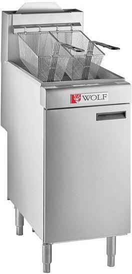 Wolf - Commercial Stainless Steel / Galvanized Steel 35-40 lbs Capacity 90,000 BTU Liquid Propane Floor Fryer - WF300-2