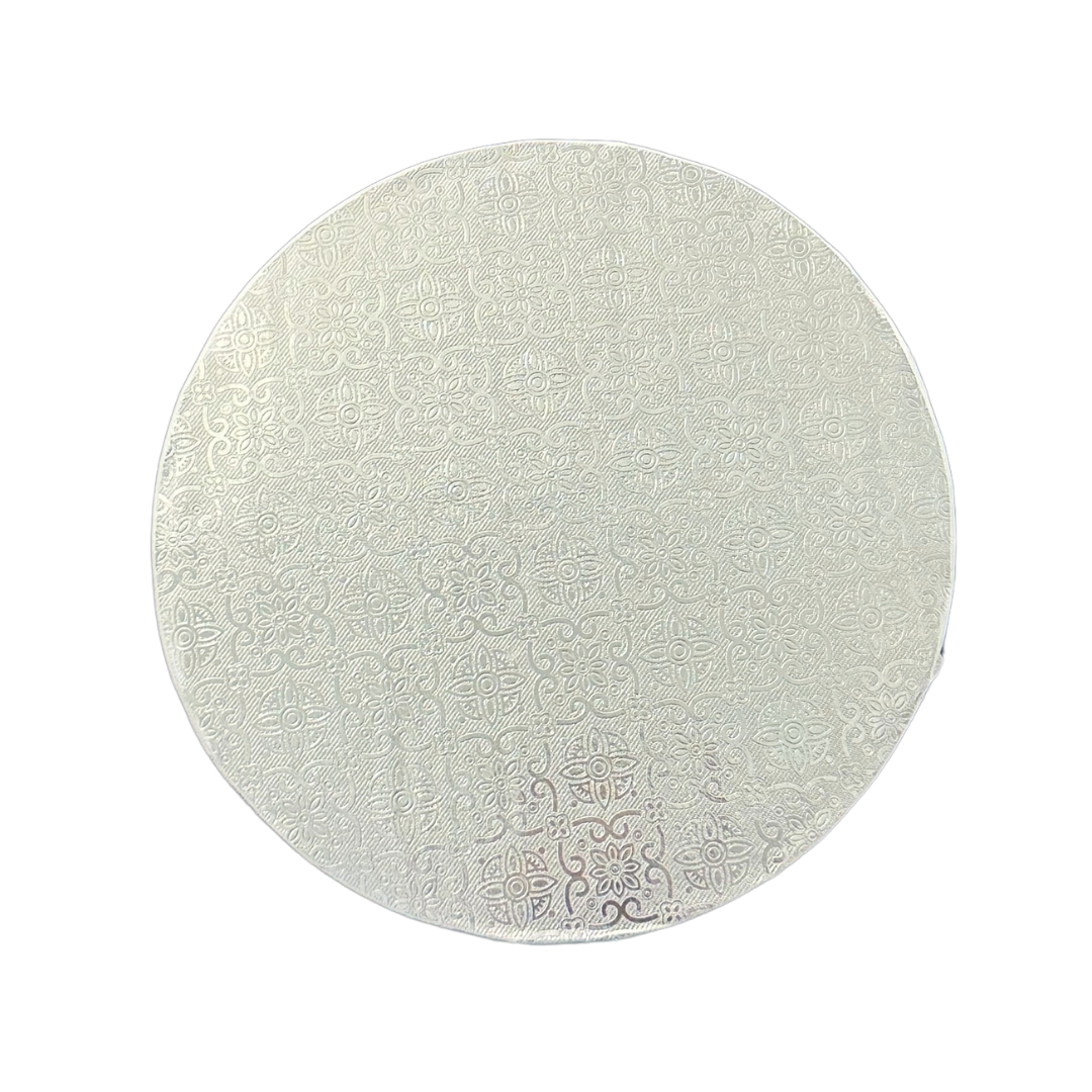 20" Round Cake Board x 1/2" Thick, Silver, 12/Cs - ROY1/2-20RS