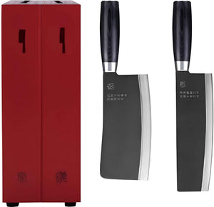 Zwilling - DRAGON 3-Piece Knife block set with 6.5-Inch Nakiri Knife, 6-Inch Chopper Knife and Knife Block - 54412-003