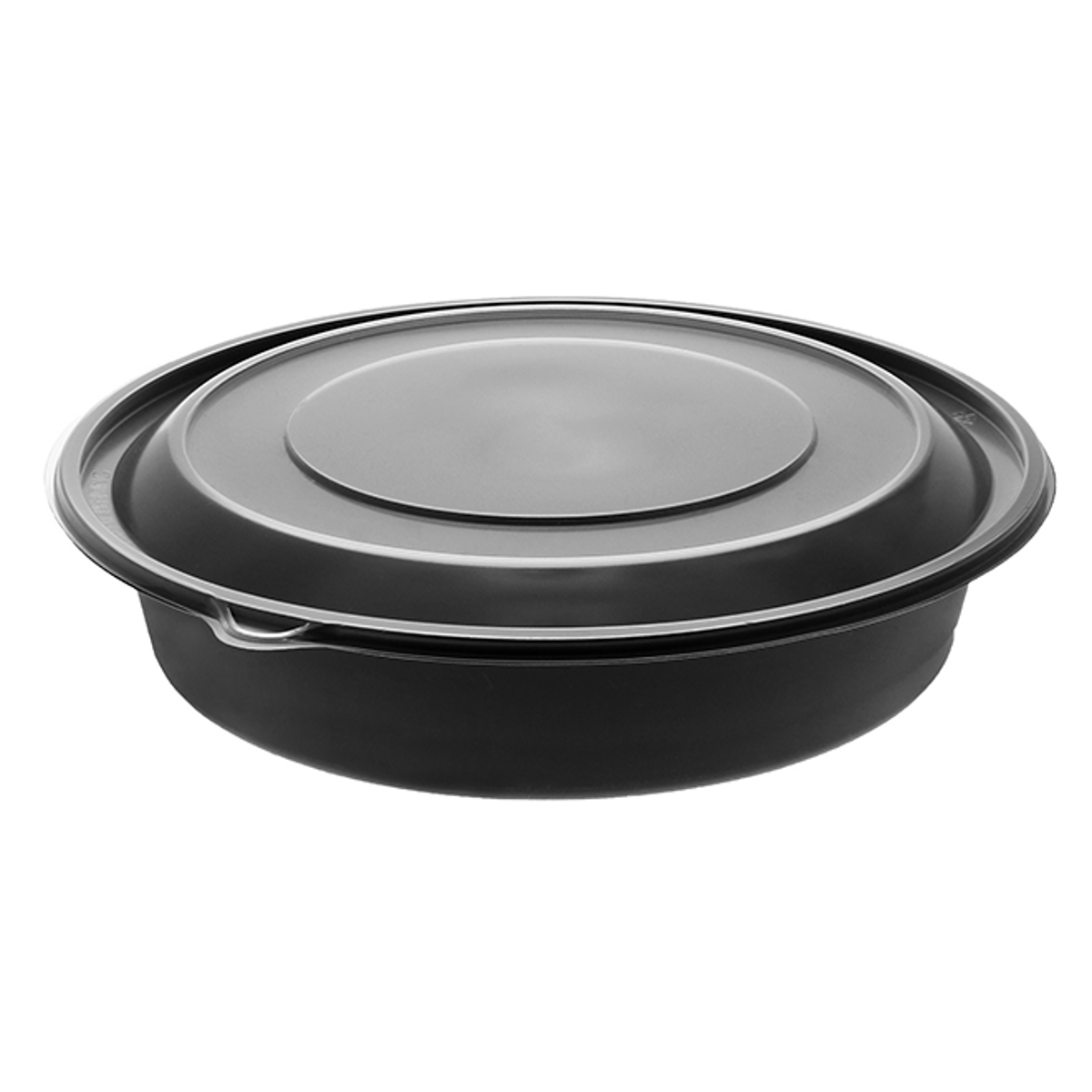 RitePak - 9" 48 Oz Black Round MFPP Container and PP Lid, 150/Cs - MC0948B