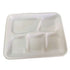 R J Schinner - White Empress Earth Mineral Filled PP Tray with 5 Compartment, 4/125 cs - EMPE5221R