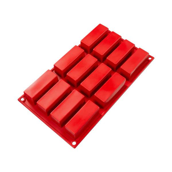 Fat Daddio's - 2.7 Oz Cake 12 Cavities Red Silicone Bakeware - SMF-026