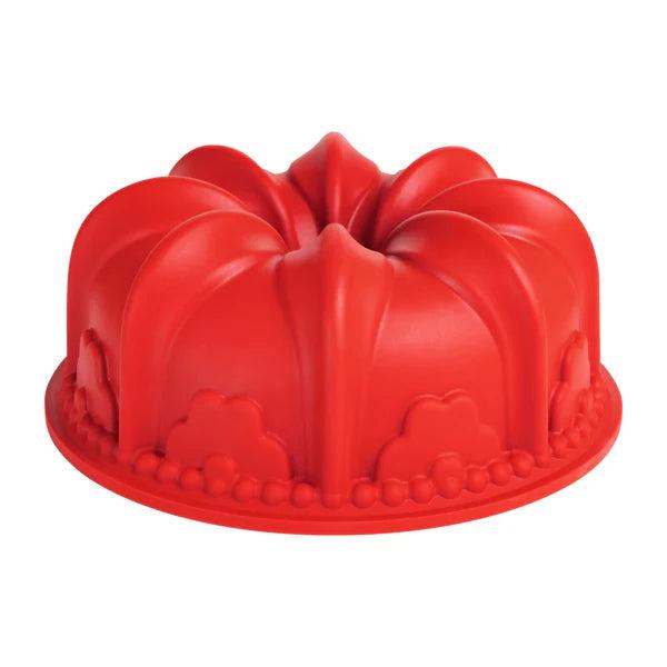 Fat Daddio's - 3.75 Cup Floral Crown Red Silicone Bakeware - SMF-202