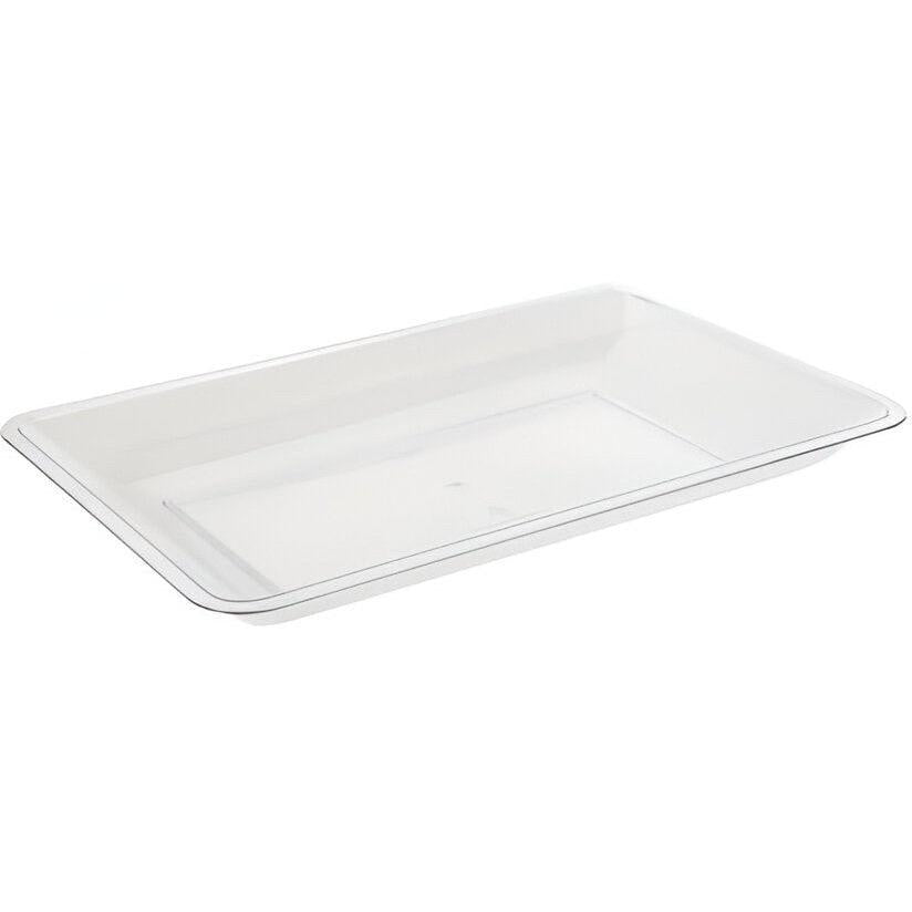 Fineline Settings - 12" x 18" Clear Plastic Rectangular Tray, 20/cs - RC473-CL