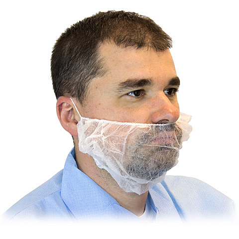 Ralston CanSafe - 18" White 100% Latex Free Beard Covers, 100/Bag, 10Bags/Case - DBRD-1000