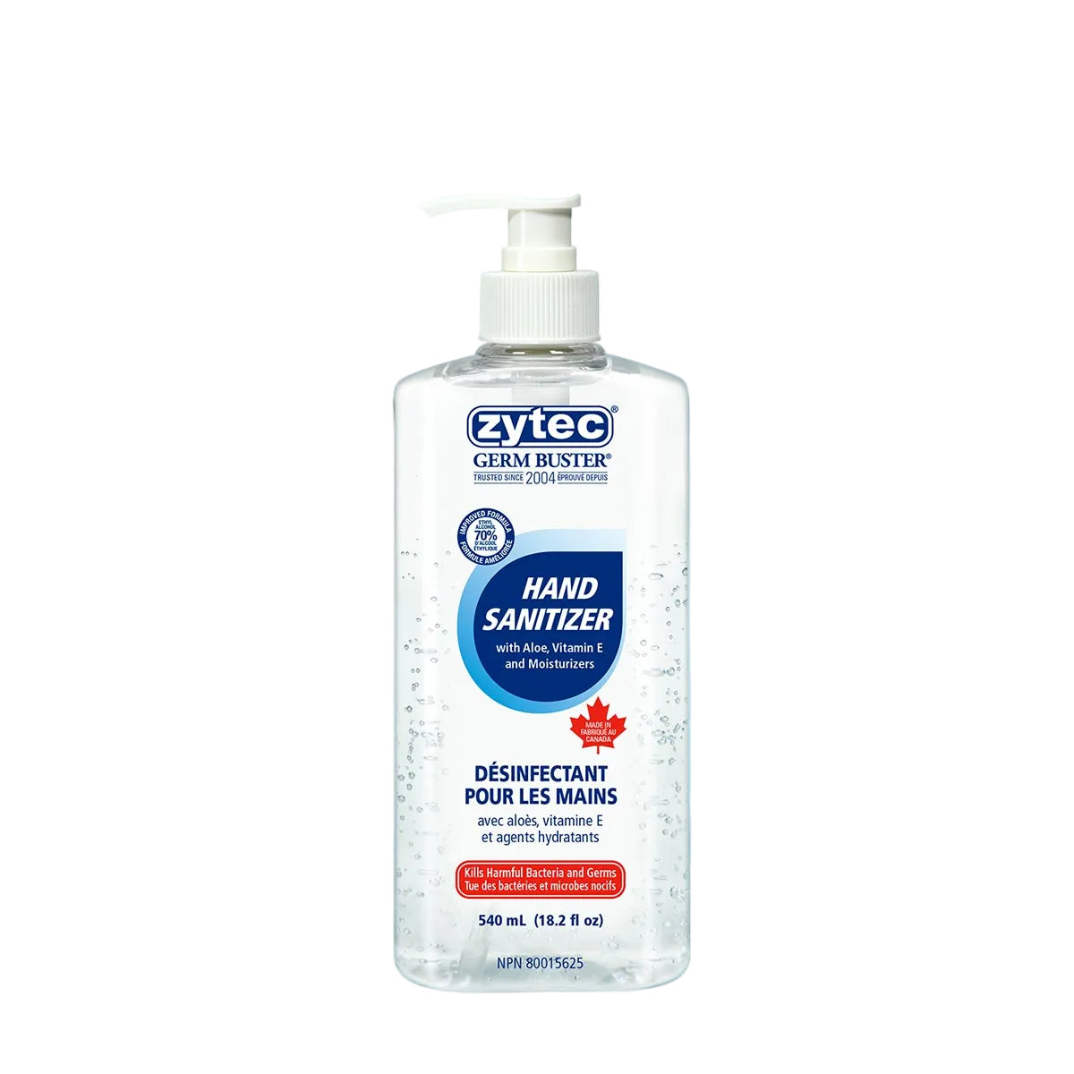 Zytec - Gel Hand Sanitizer 540 ML, 12/Cs - 01204