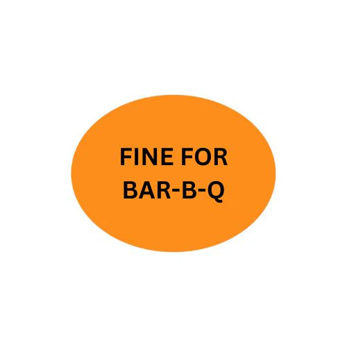 Precision Label & Tag - 1.5" Oval Orange FINE FOR BAR-B-Q Label, 1000/rl - 1848