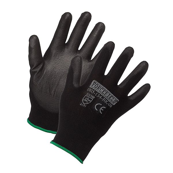 Latoplast - Polyurethane Palm Coated X-Large Black Work Gloves Pair - 005-134-BK-10