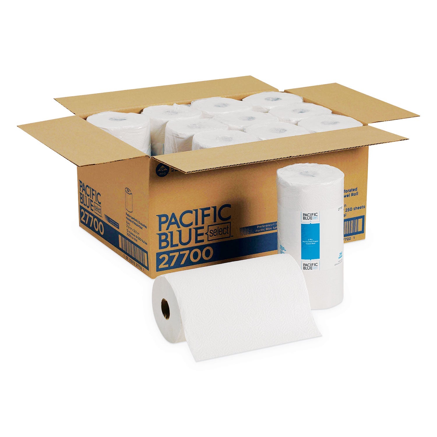 Pacific Blue 2 Ply Kitchen Paper Towels, 12 Roll/Cs - 27700