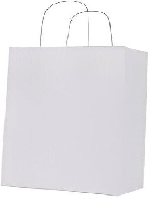 RiteEarth - 18" x 7" x 18.75" White Paper Twist Handle Bag, 200/Cs - PT18718W