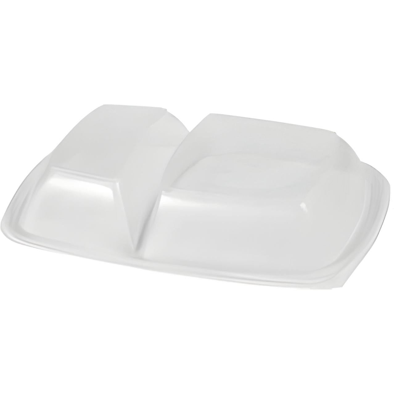 Sabert - 43 Oz Clear High Dome Lid for Two-Compartment Medium Rectangle Container, 150/Cs - 53172B150N