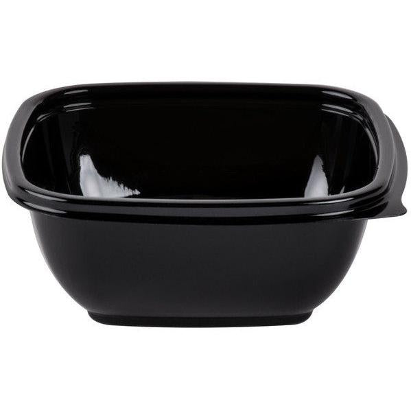 Sabert - 12 Oz Black Square Plastic Containers - 500/cs - 95012B500